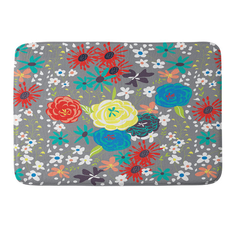 Vy La Bloomimg Love Gray Memory Foam Bath Mat